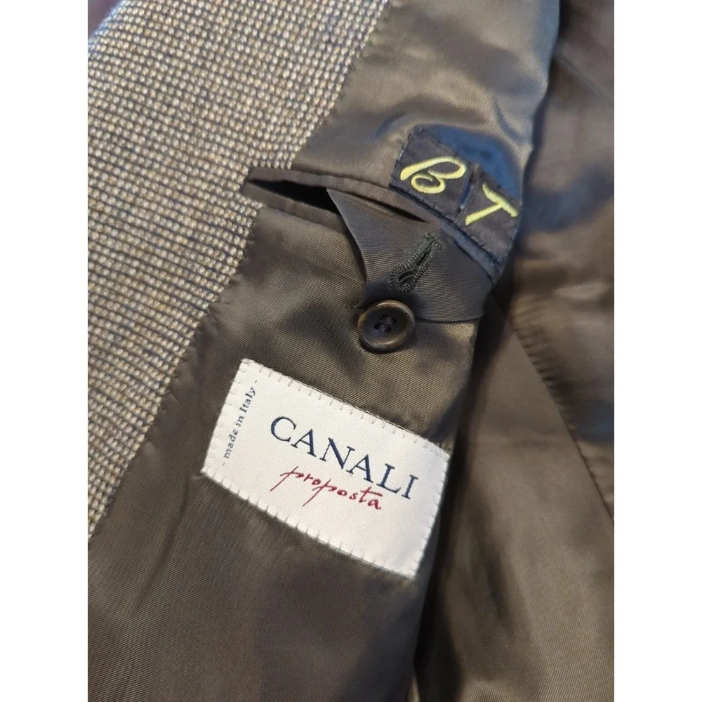 CANALI Proposta 100% Green PURE WOOL suit sport coat jacket blazer US 52R‎ Italy